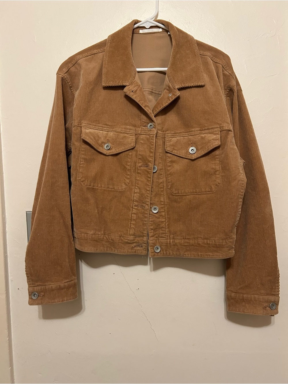 Uniqlo Corduroy Cropped Jacket in Khaki/Camel